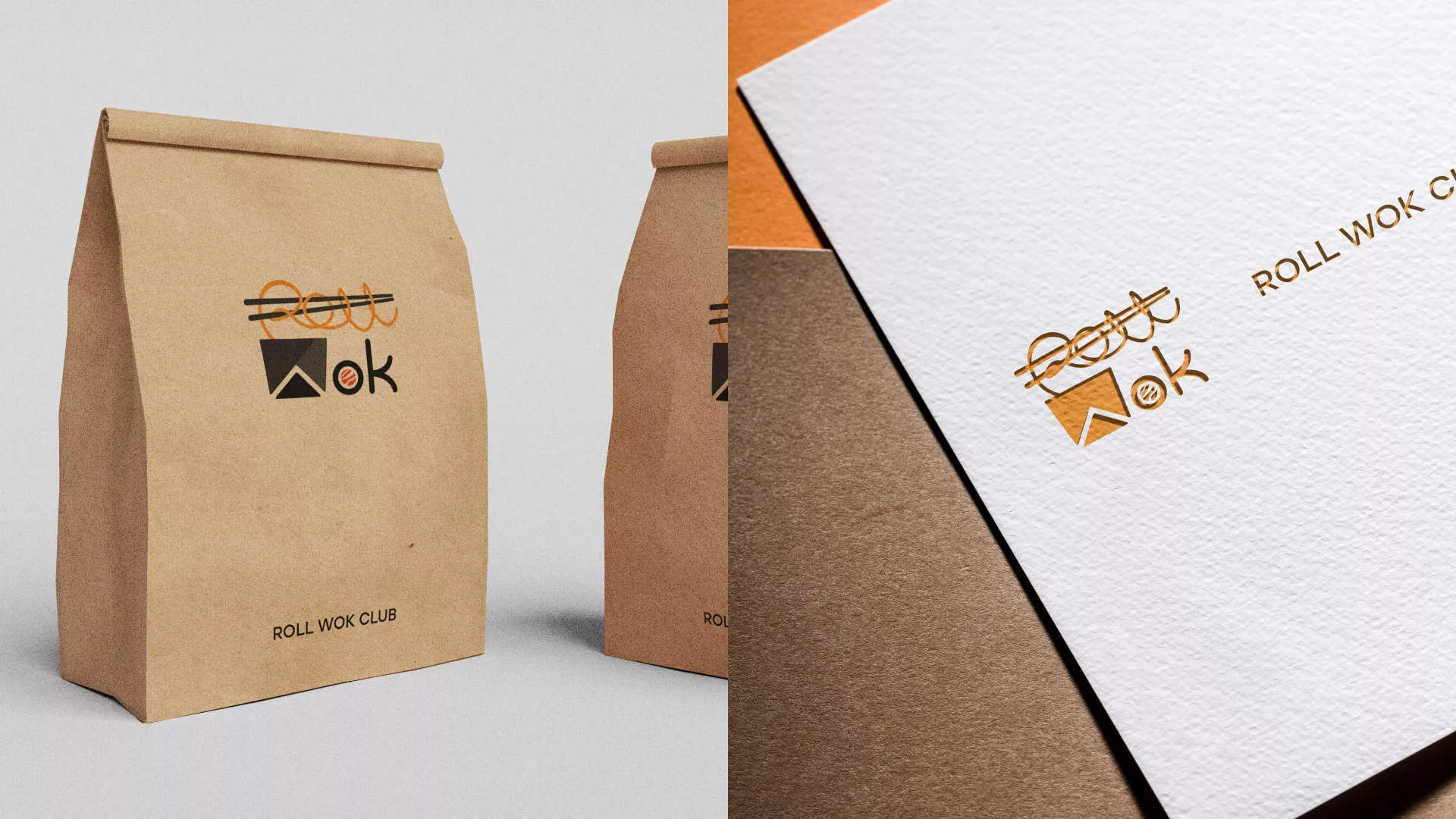 Разработка логотипа суши-бара «Roll Wok Club» в Новодвинске
